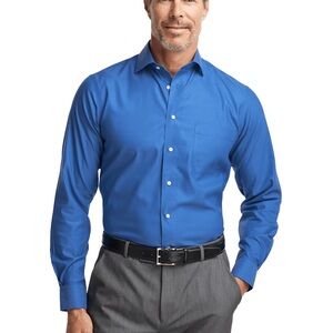 Paul Fredrick Men's Deep Blue Dress Shirt
